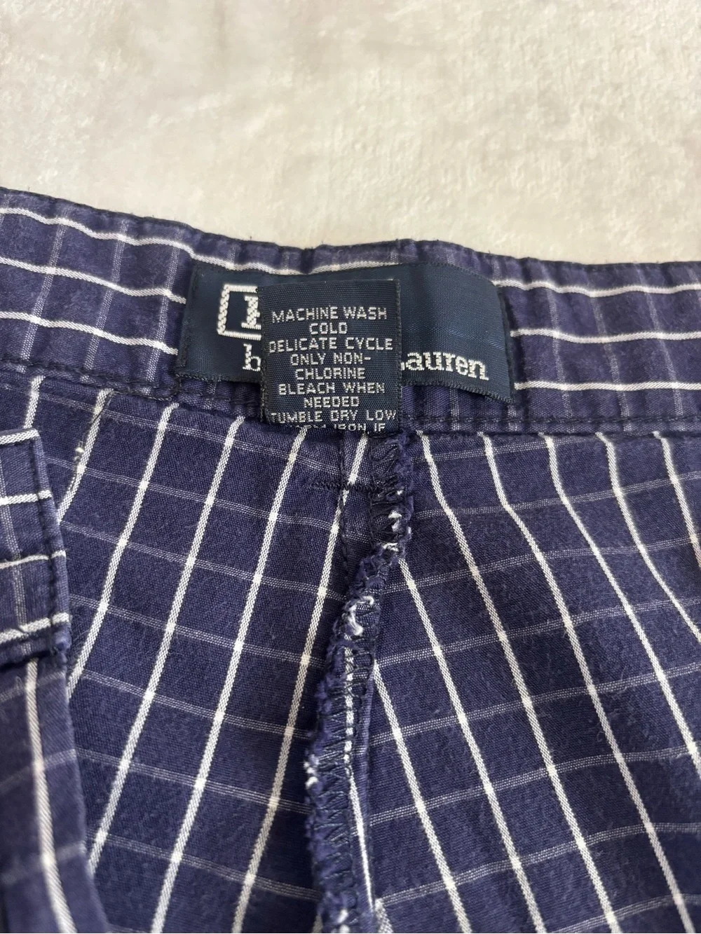Polo by Ralph Lauren Navy Windowpane Plaid Golf Flat-Front Men’s Shorts Size 38